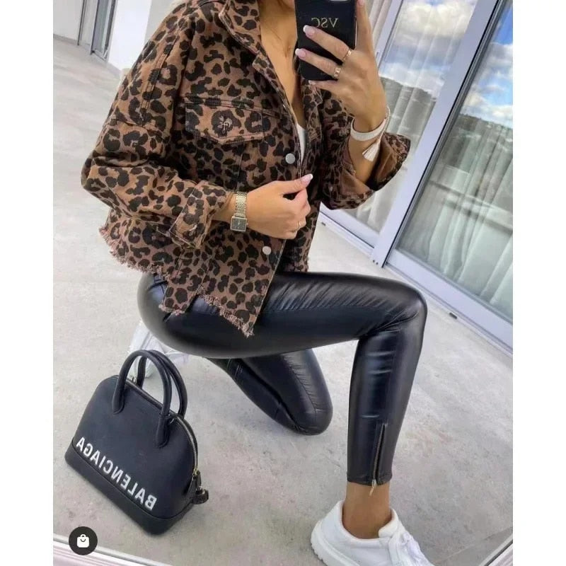 Lana® | Trendy luipaardprint spijkerjas | 50% Korting